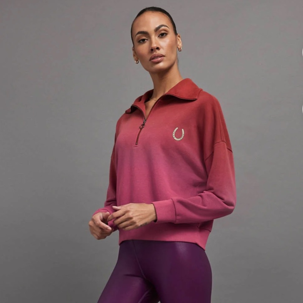 CARBON38 Ombre French Terry Half Zip /Horseshoe, Sz M